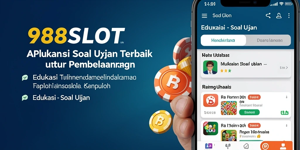 Tampilan antarmuka aplikasi Soal Ujian 988SLOT yang menarik.