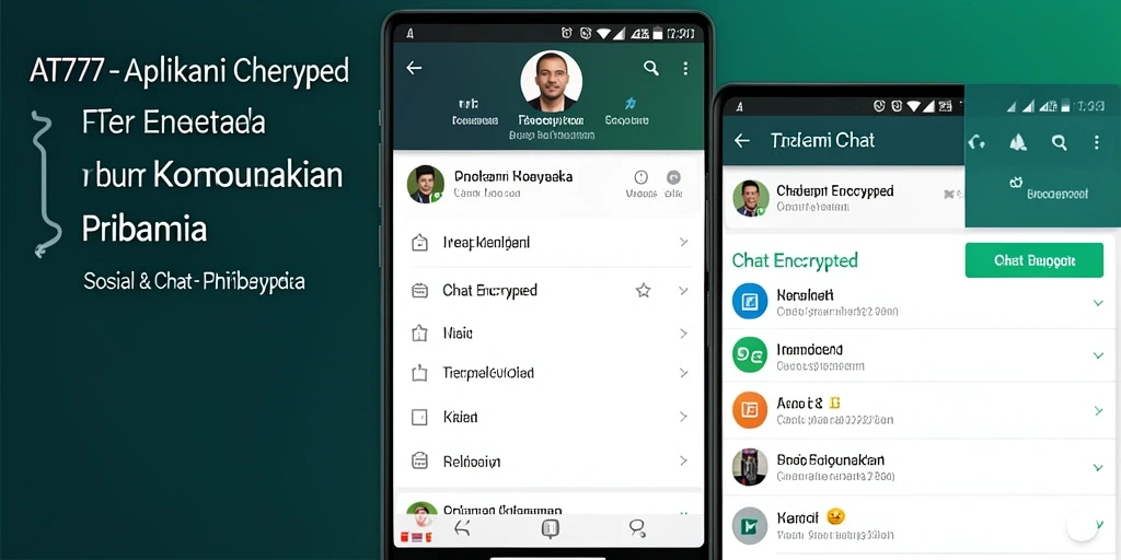 Tampilan utama AT777 yang menonjol dengan fungsi chat yang aman.