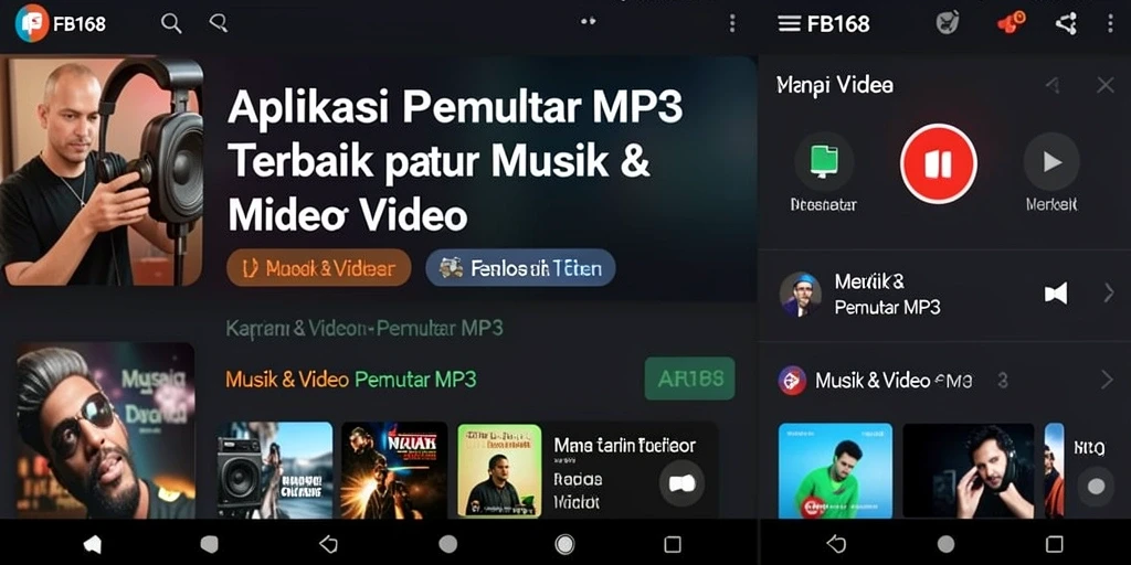 Tampilan antarmuka FB168 saat memutar lagu dengan mudah.