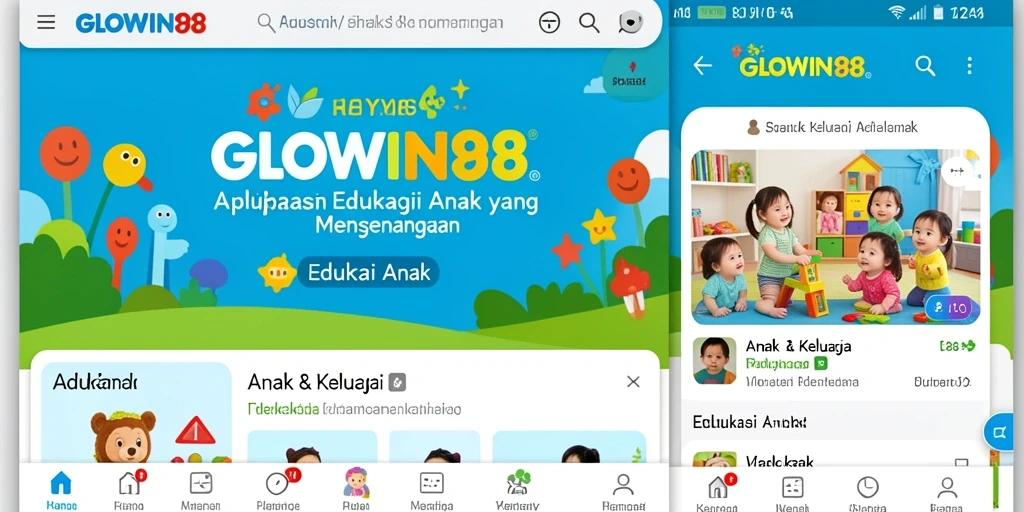 Antarmuka pengguna GLOWIN88 yang ceria dan edukatif.