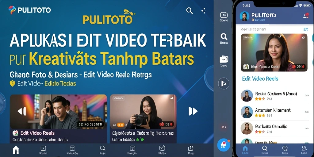 Tampilan antarmuka PULITOTO dengan fitur Edit Video Reels yang intuitif.