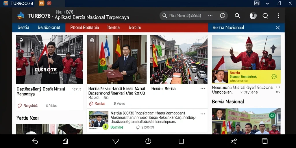 Antarmuka TURBO78 menampilkan berita nasional dengan jelas dan mudah dibaca.