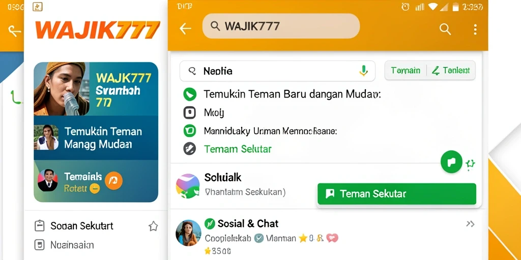 Tampilan antarmuka WAJIK777 untuk menemukan teman baru.